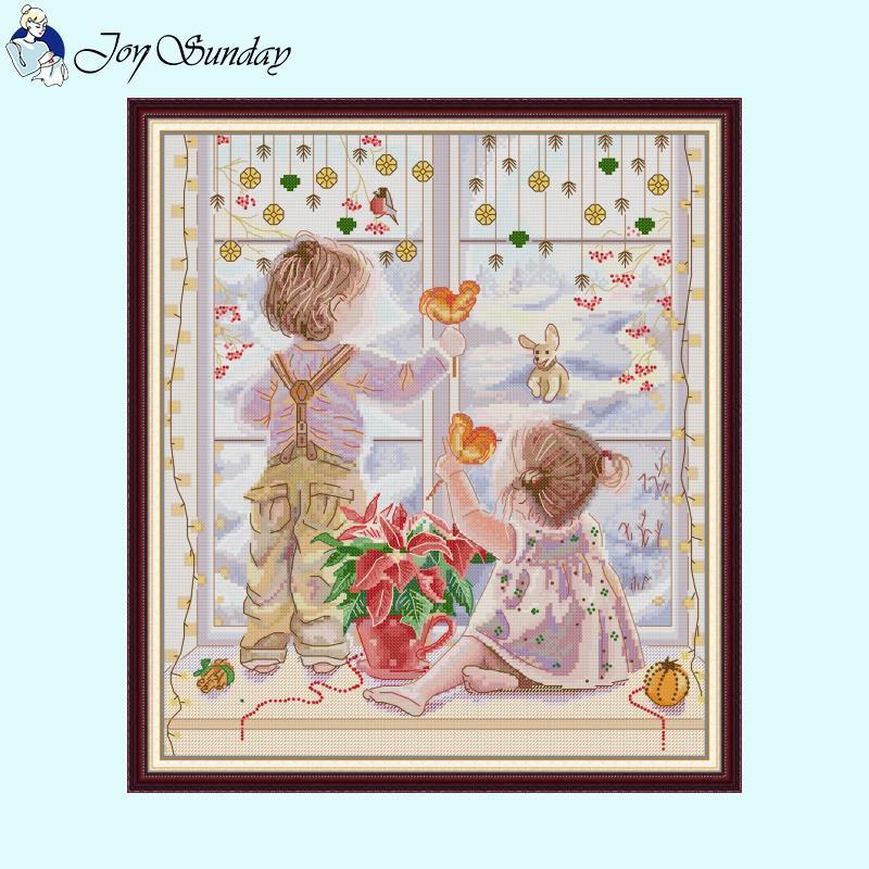 A Beautiful Day Two Kids Cross Stitch - AIMDIY