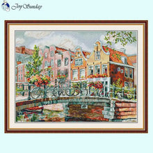 Load image into Gallery viewer, Cross Stitch Kit - Amsterdam Canals Landscape Patterns - AIMDIY
