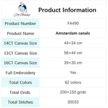 Load image into Gallery viewer, Cross Stitch Kit - Amsterdam Canals Landscape Patterns - AIMDIY
