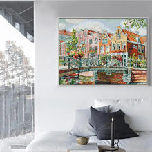 Load image into Gallery viewer, Cross Stitch Kit - Amsterdam Canals Landscape Patterns - AIMDIY
