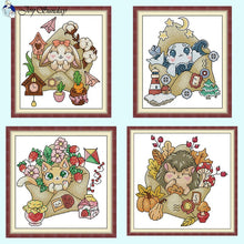 Load image into Gallery viewer, Animal Pattern Cross Stitch Kit DIY Kids Sewing Crafts - AIMDIY
