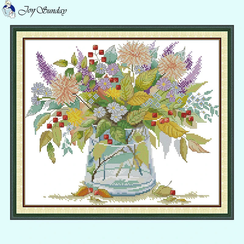 Autumn Colours DIY Floral Counted Cross Stitch Patterns - AIMDIY