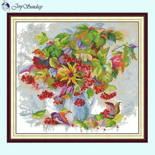 Load image into Gallery viewer, DIY Still Life Pattern Cross Stitch Kit - Autumn Colours - AIMDIY
