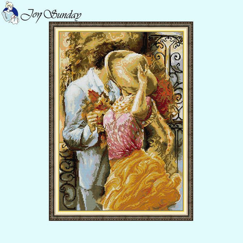 Autumn Flavor Character Pattern Couple Cross Stitch Kit - AIMDIY