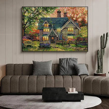 Load image into Gallery viewer, Autumn Garden Cottage - Stamped Cross Stitch - AIMDIY
