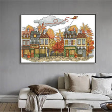 Load image into Gallery viewer, Autumn Cross Stitch Patterns Streets Scenery - AIMDIY
