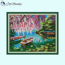 Load image into Gallery viewer, Autumn in the Creek Scenery Cross Stitch Kit - AIMDIY
