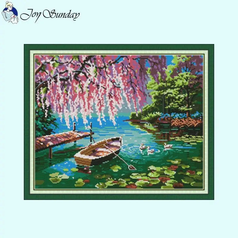 Autumn in the Creek Scenery Cross Stitch Kit - AIMDIY