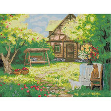 Load image into Gallery viewer, Backyard Scenery Pattern Cross Stitch Kit DIY Needlework - AIMDIY
