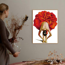 Load image into Gallery viewer, Ballet girl&#39;s Red Flower Dress Cross Stitch Kit - AIMDIY
