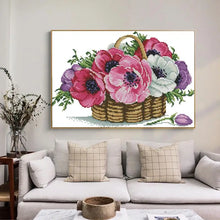 Load image into Gallery viewer, Basket of Floral Pattern Flower Cross Stitch Kits - AIMDIY
