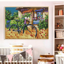 Load image into Gallery viewer, Joy Sunday Bicycle Stamping Cross Stitch Kits - AIMDIY
