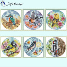 Load image into Gallery viewer, DIY Bird Series Cross Stitch Kit - Stamped Canvas 11ct, 14ct, 16ct for Handmade Embroidery Gifts
