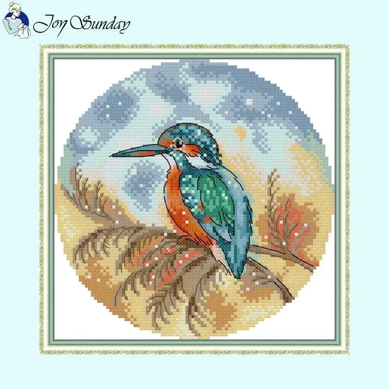 DIY Bird Series Cross Stitch Kit - Stamped Canvas 11ct, 14ct, 16ct for Handmade Embroidery Gifts