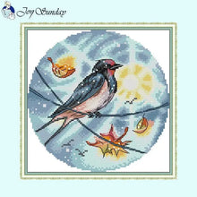 Load image into Gallery viewer, DIY Bird Series Cross Stitch Kit - Stamped Canvas 11ct, 14ct, 16ct for Handmade Embroidery Gifts
