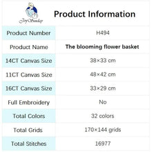 Load image into Gallery viewer, Blooming Flower Basket Floral Patterns Printed Cross Stitch Kits 14CT - AIMDIY
