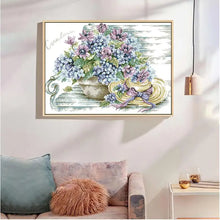 Load image into Gallery viewer, Blue Hydrangea and Hat - AIMDIY
