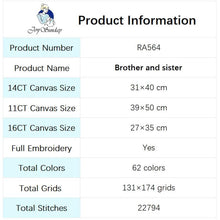 Load image into Gallery viewer, Brother and Sister Counted Cross Stitch - AIMDIY
