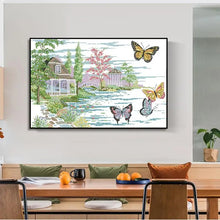 Load image into Gallery viewer, Butterfly Manor Joy Sunday Landscape Cross Stitch - AIMDIY
