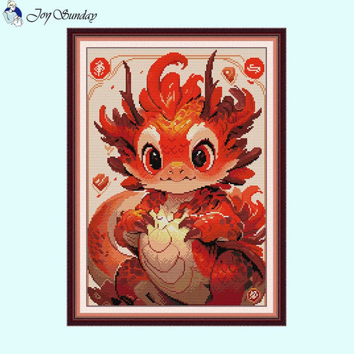 Cartoon Animal Patterns - Dragon Cross Stitch Kit - AIMDIY