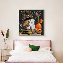 Load image into Gallery viewer, Cat Wizard DIY Halloween Pattern 11CT Cross Stitch Kits - AIMDIY
