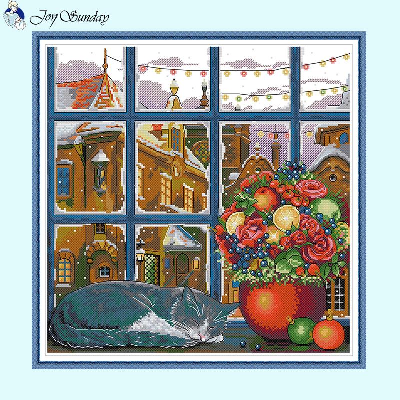 Cat's Winter Dream Cross Stitch Kit - AIMDIY