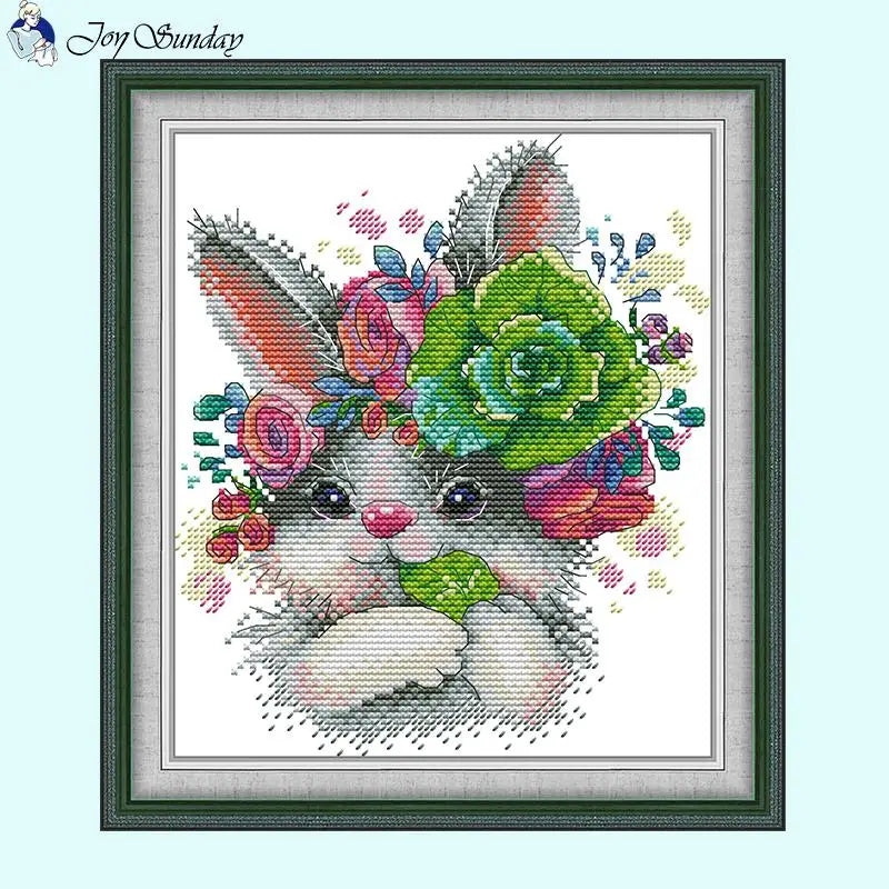 Charming Rabbit Cartoon Animal Pattern - Cross Stitch Kit