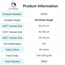 Load image into Gallery viewer, Christmas Angel DIY Handmade Cross Stitch Kit - Cartoon Pattern on Stamped Canvas
