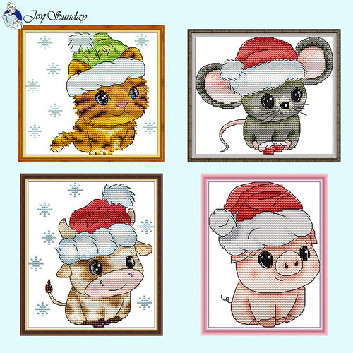 Christmas Animal Cross Stitch - AIMDIY