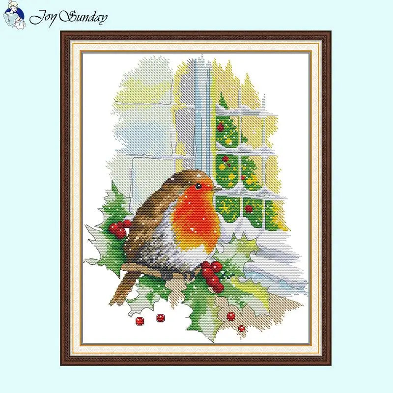 Christmas Red Bird at the Window - AIMDIY