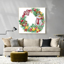 Load image into Gallery viewer, Christmas Gifts Snowman Wreath Joy Sunday Cross Stitch Kits - AIMDIY
