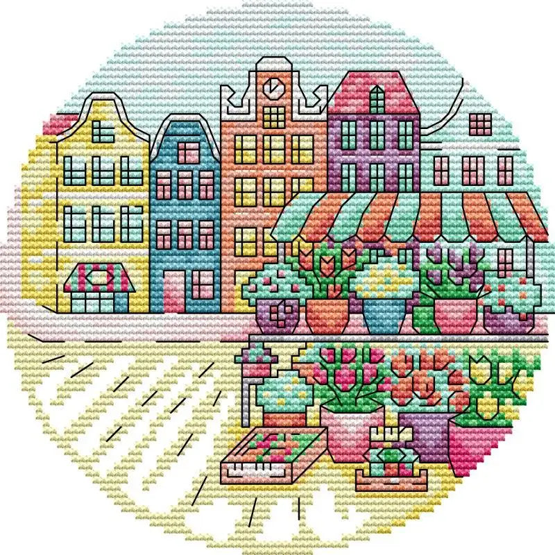 Cityscape Counted Cross Stitch Kit - AIMDIY