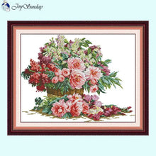 Load image into Gallery viewer, Cross Stitch Embroidery Kit Cluster of Flowers DIY Floral Patterns - AIMDIY
