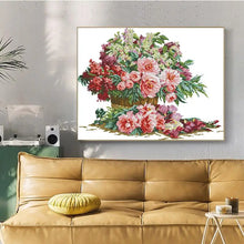 Load image into Gallery viewer, Cross Stitch Embroidery Kit Cluster of Flowers DIY Floral Patterns - AIMDIY
