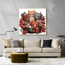 Load image into Gallery viewer, Clustered Kittens Animal Cross Stitch Kit - AIMDIY
