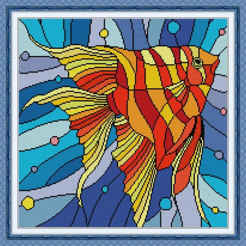 Colorful Butterfly Fish Pattern - Cross Stitch Kits - AIMDIY