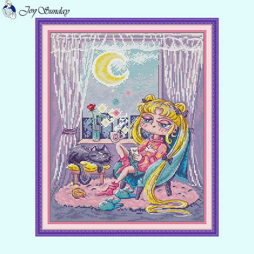 Comfort Night Cartoon Character Pattern - AIMDIY