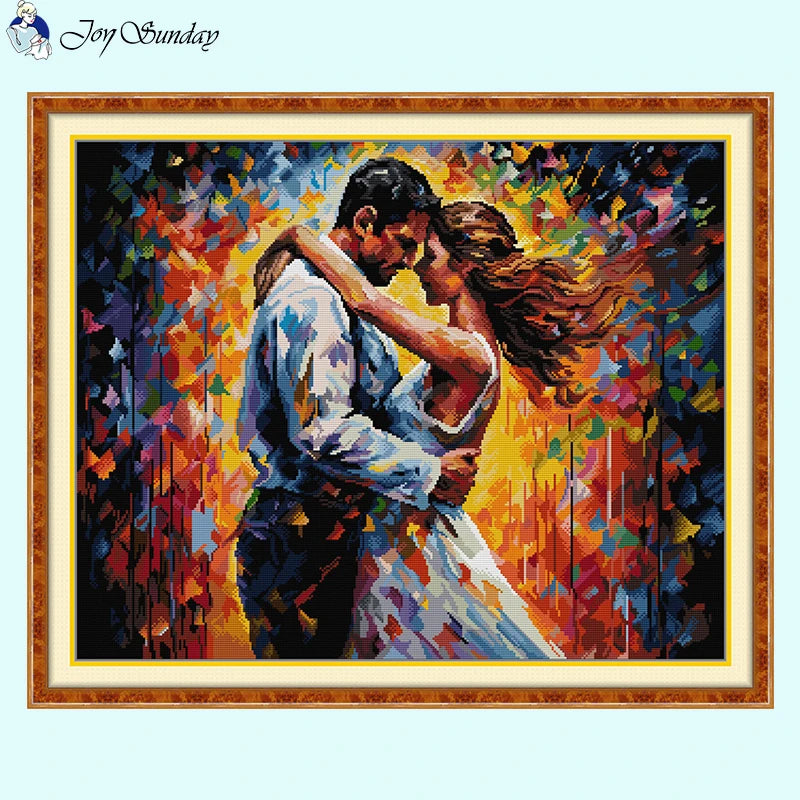 14ct Couple Embracing Art Figures Pattern Cross Stitch Kit - AIMDIY