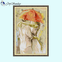 Load image into Gallery viewer, Couple under the umbrella Character Pattern Cross Stitch  Kit - AIMDIY
