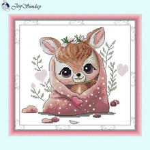 Load image into Gallery viewer, Cute Deer Cross Stitch Kit Cartoon Animal - AIMDIY
