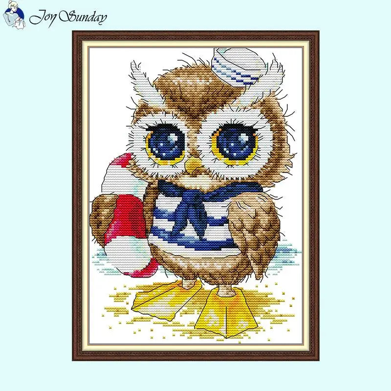 Cute Owl Cartoon Animal Pattern Cross Stitch - AIMDIY