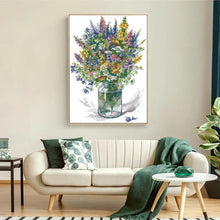 Load image into Gallery viewer, Cross Stitch Kit - Daisy Vase DIY Floral Pattern - AIMDIY
