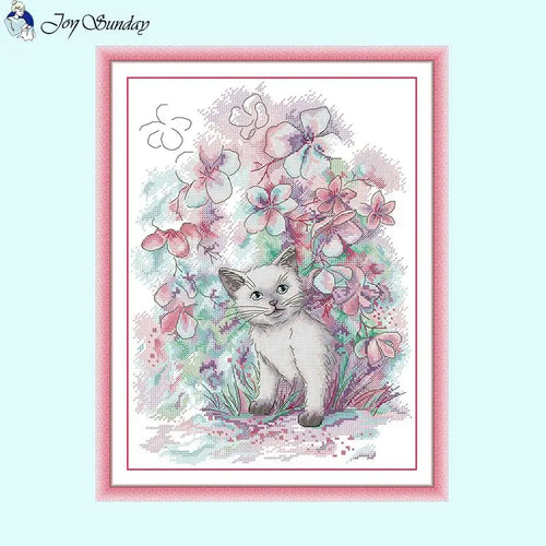 Early Spring Kittens Cat Cross Stitch - AIMDIY