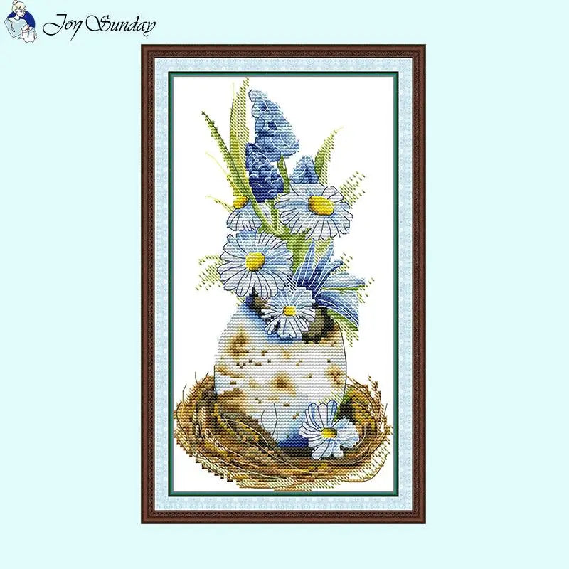 Easter Daisies Floral Patterns Cross Stitch Kits For Adults - AIMDIY