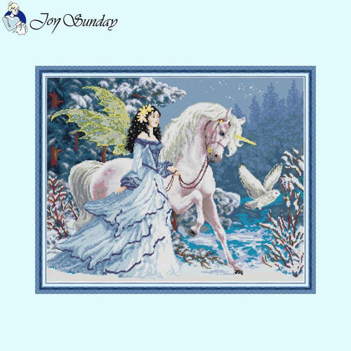 Elf Princess with Unicorn Cross Stitch Kit - AIMDIY