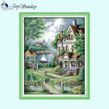 Load image into Gallery viewer, European Villa Landscape Pattern DMC Thread - AIMDIY
