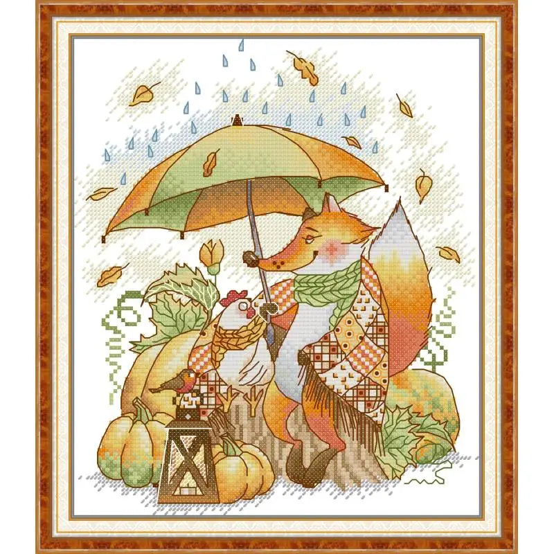 Cross Stitch Fall Party Cartoon Patterns - AIMDIY