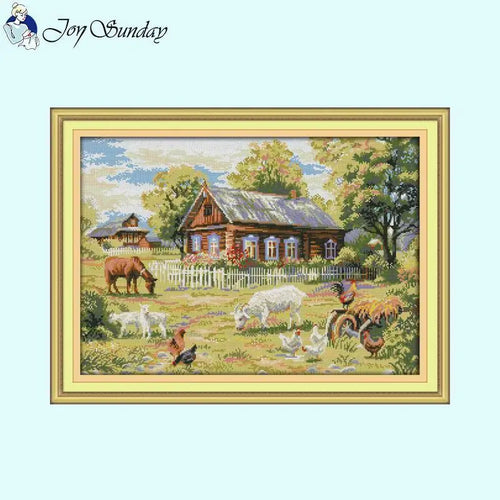 Cross Stitch Kit Farm Scenery Pattern - AIMDIY