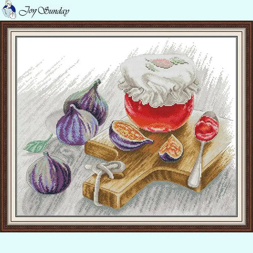 Fig Jam Diy Cross Stitch Pattern Still Life Pattern - AIMDIY