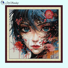 Load image into Gallery viewer, Fix one&#39;s eyes on DIY Character Pattern Cross Stitch Kits - AIMDIY
